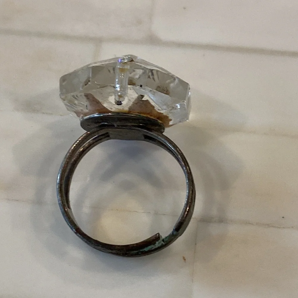 Juliette Ramade Hand Painted White Cat Ring OS